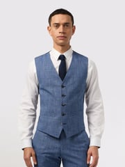 Antique Rogue Blue Check Waistcoat - Image 1 of 2