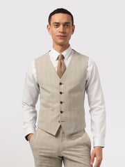 Antique Rogue Cream Putty Check Waistcoat - Image 1 of 2