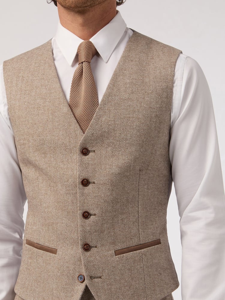 Antique Rogue Natural Tweed Waistcoat - Image 2 of 2