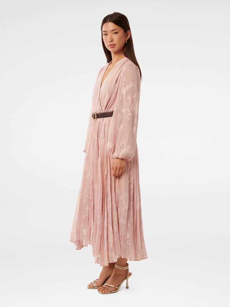 Forever New Pink Gabriella Textured Midi Dress - Image 4 of 4