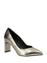 Hush Puppies Gold Olivia Leather Court Sandals - Image 1 of 4