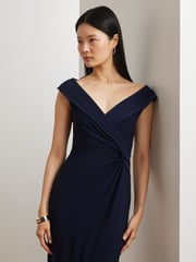 Lauren Ralph Lauren Navy Leondias Sleeveless Gown 100% Cotton Dress - Image 5 of 9