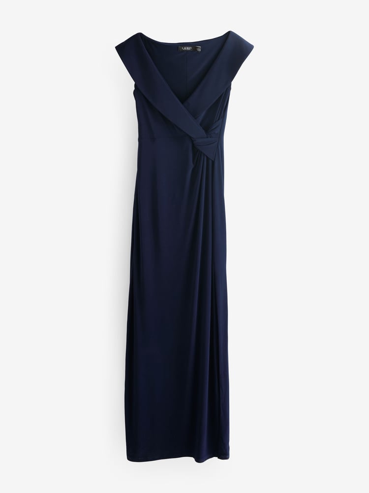 Lauren Ralph Lauren Navy Leondias Sleeveless Gown 100% Cotton Dress - Image 9 of 9