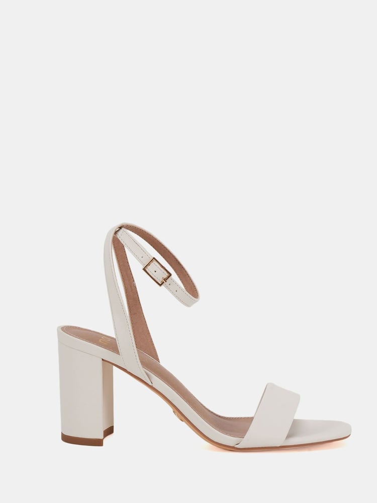 Novo White Wide Fit Martinez Block Heel Sandals - Image 2 of 6 Novo White Wide Fit Martinez Block Heel Sandals - Image 2 of 6