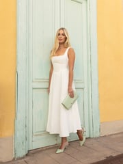 Novo Green Indi Bow Low Heel Point Slingback Courts - Image 2 of 7