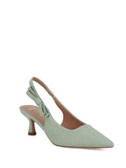 Novo Green Indi Bow Low Heel Point Slingback Courts - Image 4 of 7