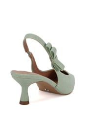 Novo Green Indi Bow Low Heel Point Slingback Courts - Image 5 of 7
