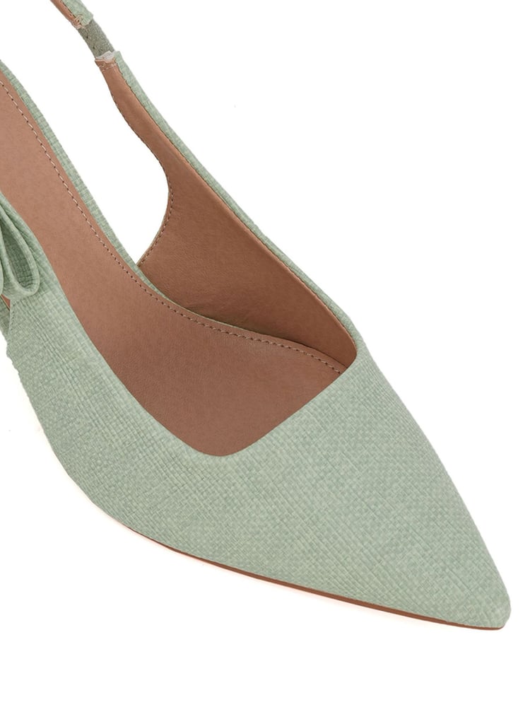 Novo Green Indi Bow Low Heel Point Slingback Courts - Image 7 of 7 Novo Green Indi Bow Low Heel Point Slingback Courts - Image 7 of 7