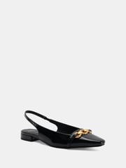 Novo Black Wide Fit Colish Hardware Slingback Flats - Image 3 of 6