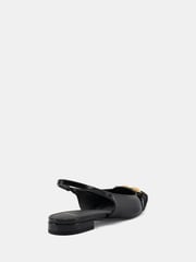 Novo Black Wide Fit Colish Hardware Slingback Flats - Image 4 of 6
