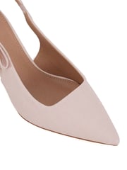 Novo Pink Wide Fit Indi Bow Low Heel Point Slingback Courts - Image 7 of 7