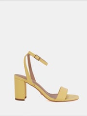 Novo Yellow Wide Fit Martinez Block Heel Sandals - Image 2 of 7