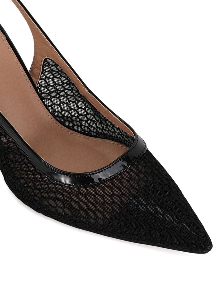 Novo Black Ilona Mesh Point Slingback Courts - Image 6 of 6 Novo Black Ilona Mesh Point Slingback Courts - Image 6 of 6