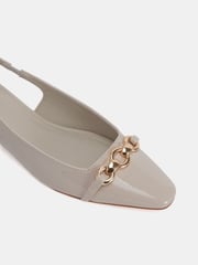 Novo Cream Colish Hardware Slingback Flats - Image 5 of 6