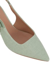 Novo Green Wide Fit Indi Bow Low Heel Point Slingback Courts - Image 7 of 7