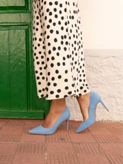 Novo Light Blue Wide Fit Impossible Point Court Shoes - Image 1 of 6