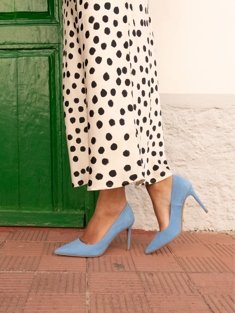 Novo Light Blue Wide Fit Impossible Point Court Shoes - Image 1 of 6