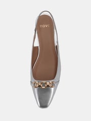 Novo Silver Colish Hardware Slingback Flats - Image 5 of 6