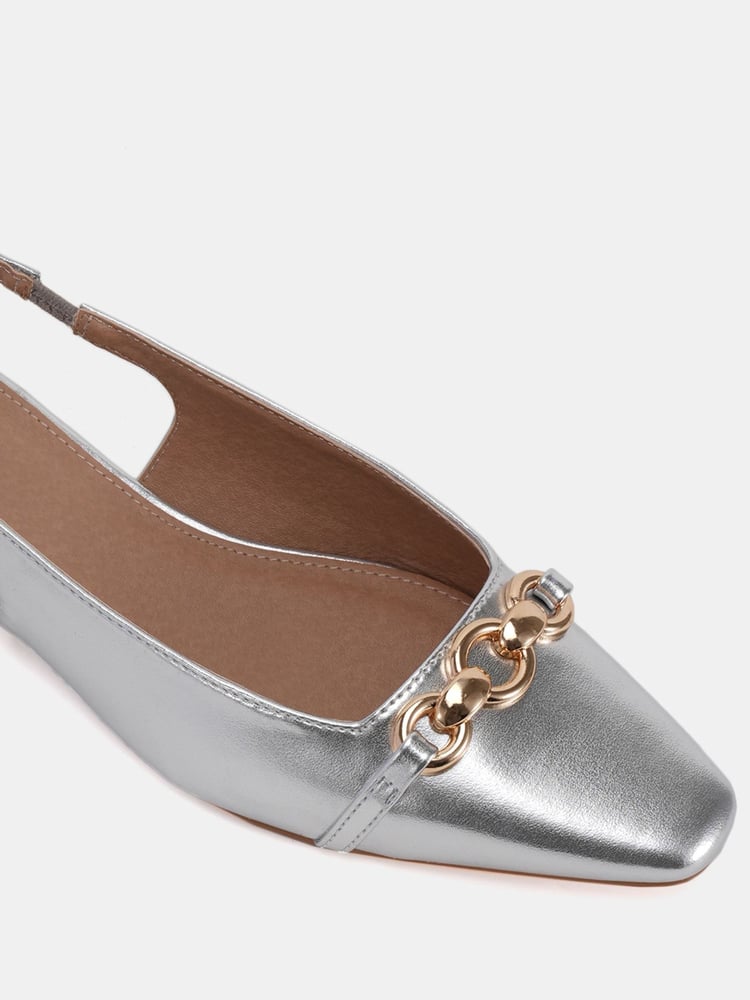 Novo Silver Colish Hardware Slingback Flats - Image 6 of 6 Novo Silver Colish Hardware Slingback Flats - Image 6 of 6
