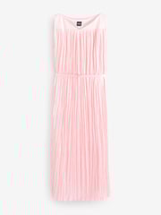 BOSS Pink Davaria Pleated Texture Midi Dress - Image 4 of 4