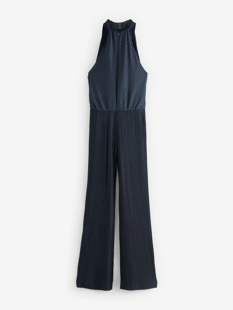 BOSS Blue Halterneck Pleated Jumpsuit - Image 5 of 5