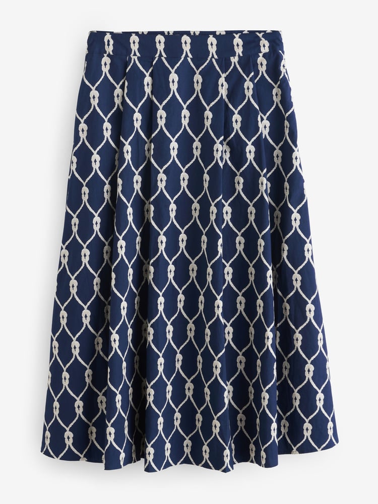 Crew Clothing Blue Gabby Cotton Skirt - Image 1 of 1