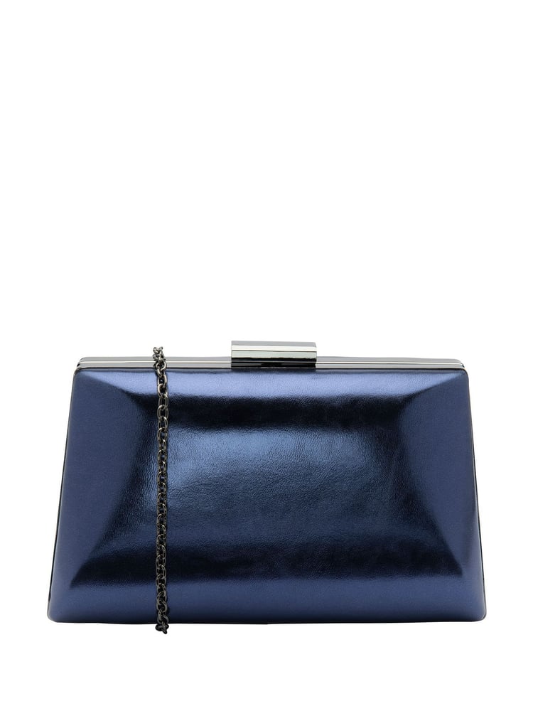 Blau - Lotus Clutch-Tasche mit Kette - Bild 1 von 4