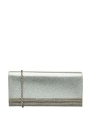 Silber - Lotus Clutch-Tasche mit Kette - Bild 1 von 4