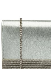 Silber - Lotus Clutch-Tasche mit Kette - Bild 3 von 4