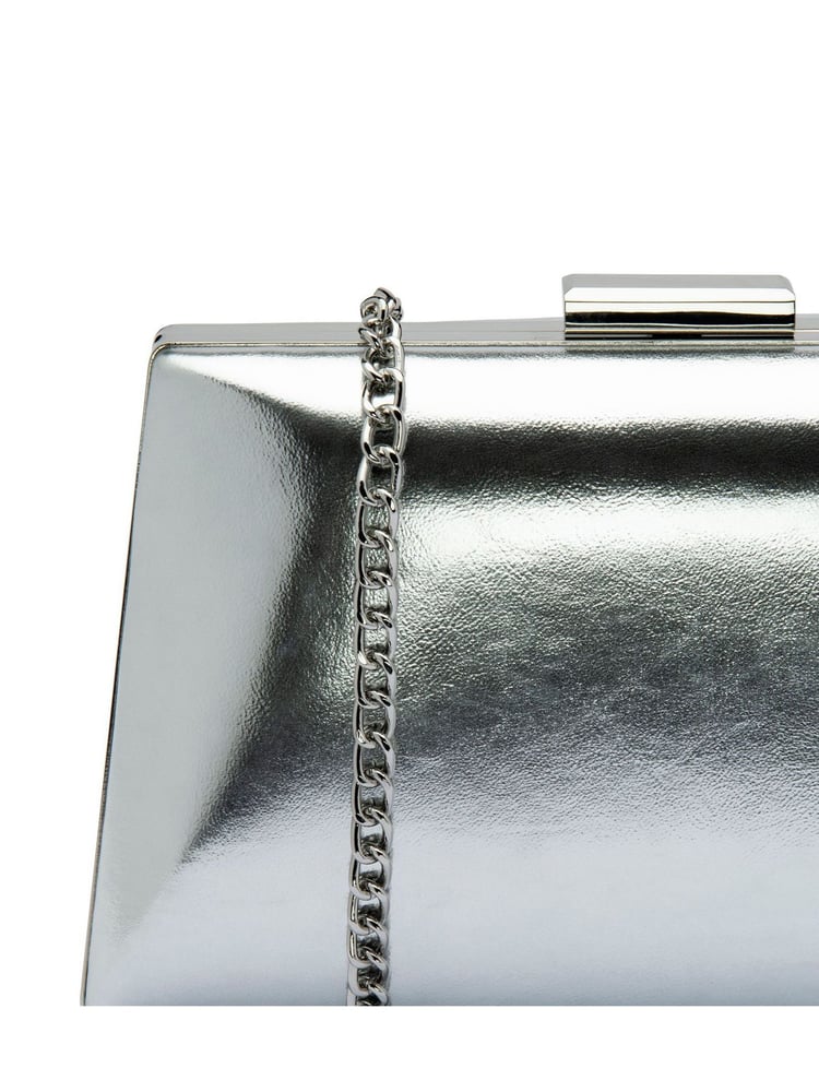 Silber - Lotus Clutch-Tasche mit Kette - Bild 4 von 4