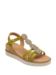 Lotus Green Open Toe Sandals - Image 1 of 4