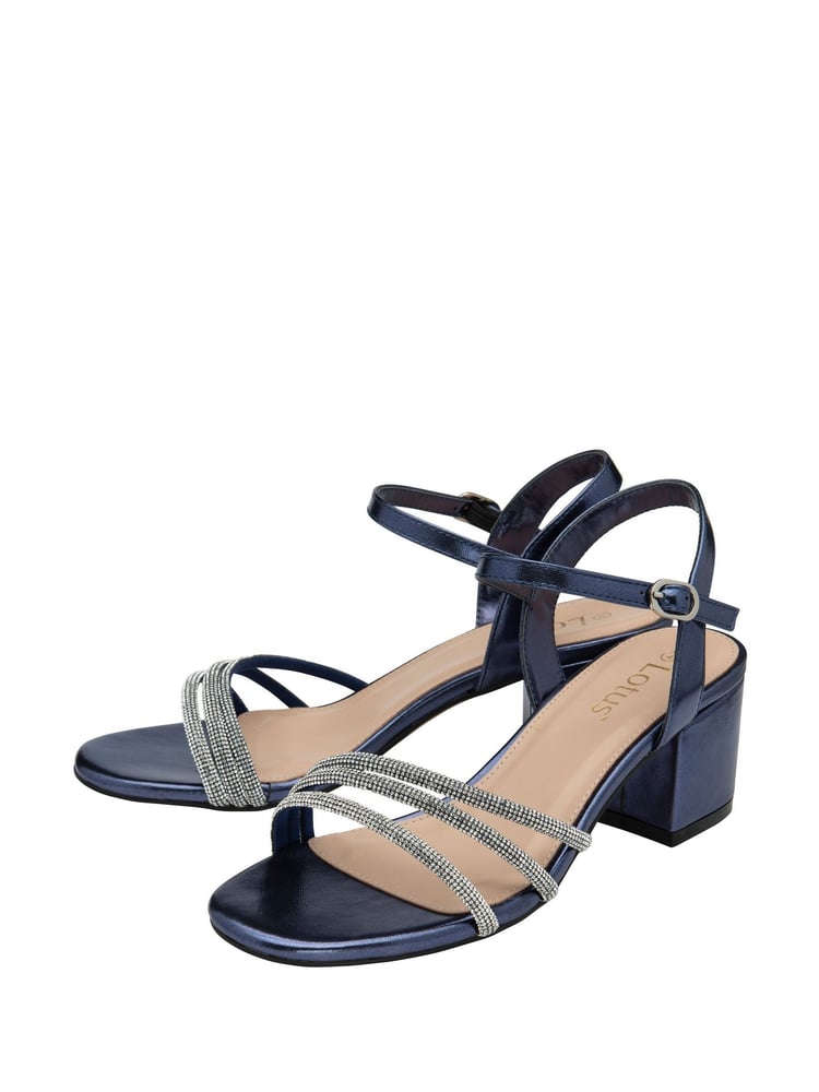 Lotus Blue Heeled Strappy Sandals - Image 2 of 4