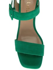Lotus Green Suede Heeled Sandals - Image 4 of 4