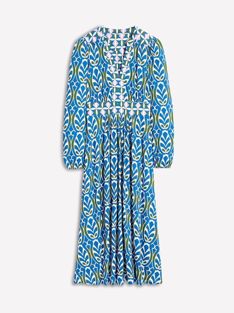 Boden Blue Lily Long Sleeved Midi Dress - Image 6 of 6