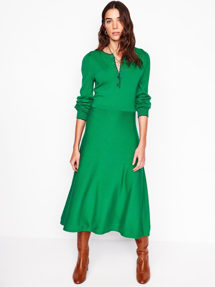 Boden Green Pru Scallop Trim Dress - Image 1 of 7