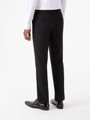 Skopes Black Tapered Fit Sinatra Suit Trousers with Satin Side Stripe - Image 2 of 4