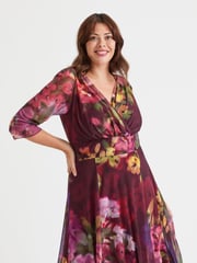 Scarlett & Jo Pink Verity Multi Colour Patchwork Print Maxi Gown - Image 2 of 4