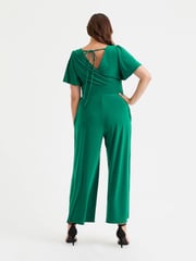 Scarlett & Jo Green Solid Wrap Lounge Jumpsuit - Image 4 of 4