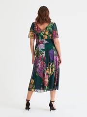Scarlett & Jo Green Victoria Angel Sleeve Mesh Midi long Dress - Image 4 of 4