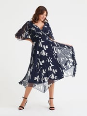 Scarlett & Jo Navy Blue Julie Hanky Hem Dress - Image 1 of 4