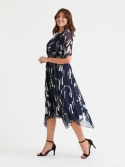 Scarlett & Jo Navy Blue Julie Hanky Hem Dress - Image 2 of 4