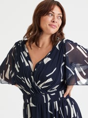 Scarlett & Jo Navy Blue Julie Hanky Hem Dress - Image 4 of 4