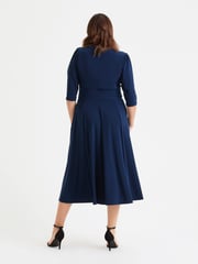 Scarlett & Jo Blue Helena Solid Midi Dress - Image 4 of 4