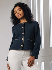Roman Blue Petite Button Up Jacket - Image 1 of 2