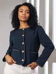 Roman Blue Petite Button Up Jacket - Image 2 of 2