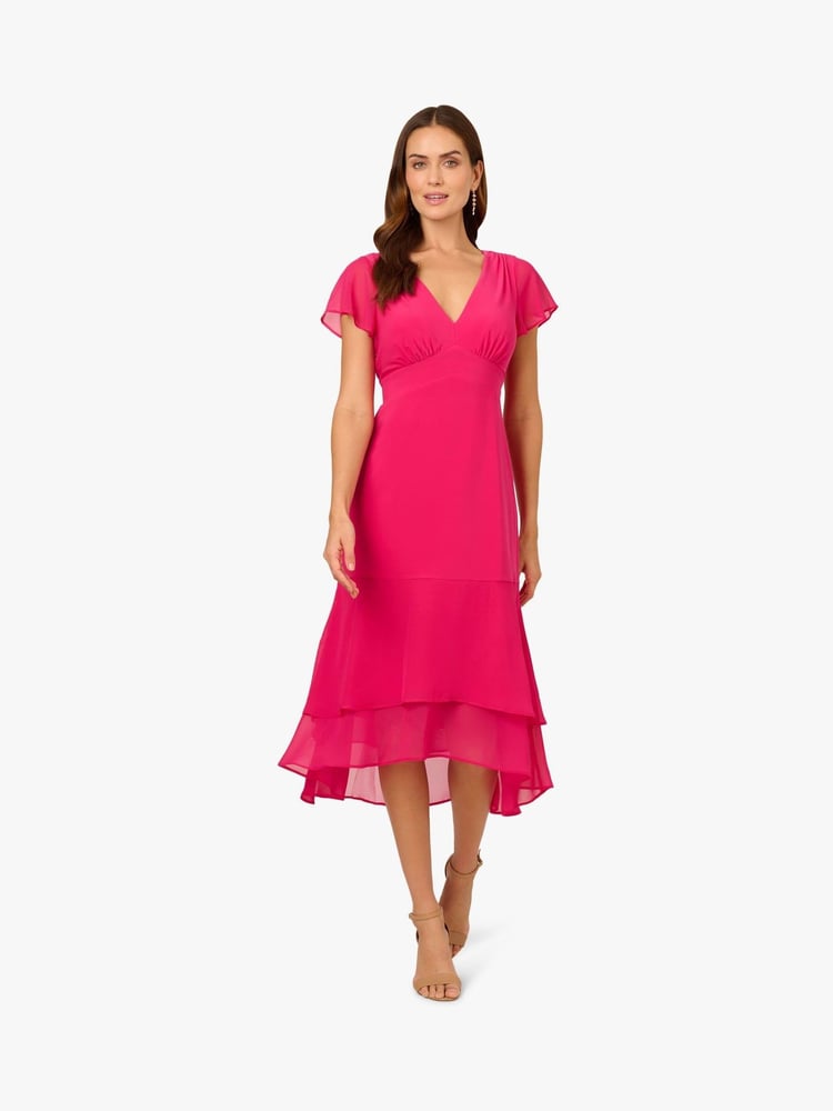 Adrianna Papell Pink Combo Short Dress - Image 1 of 5