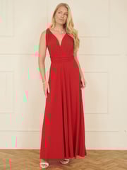 Yumi Red Jersey Stretch Multiway Midi Dress - Image 2 of 5