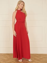 Yumi Red Jersey Stretch Multiway Midi Dress - Image 3 of 5