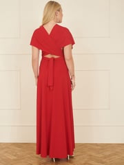 Yumi Red Jersey Stretch Multiway Midi Dress - Image 4 of 5