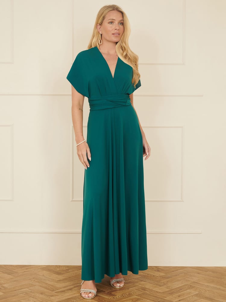 Yumi Green Jersey Stretch Multiway Midi Dress - Image 2 of 5